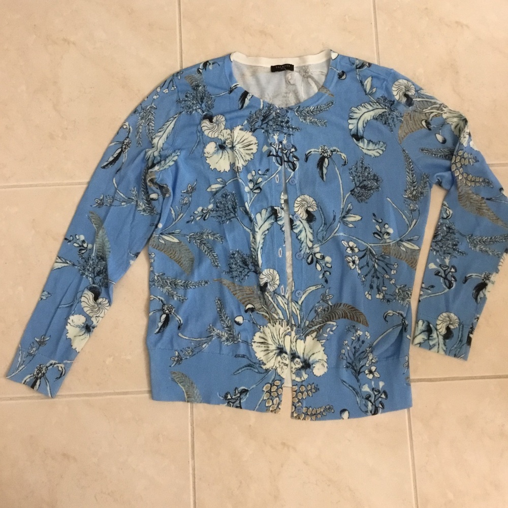 Beautiful Talbots Cardigan Colorful Lakeside Blue